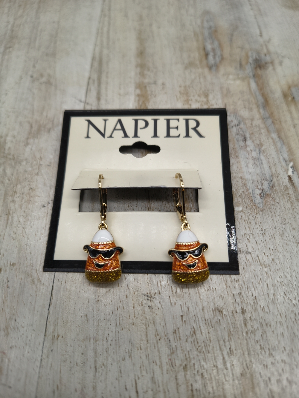 Napier Summerween Candycorn Earrings